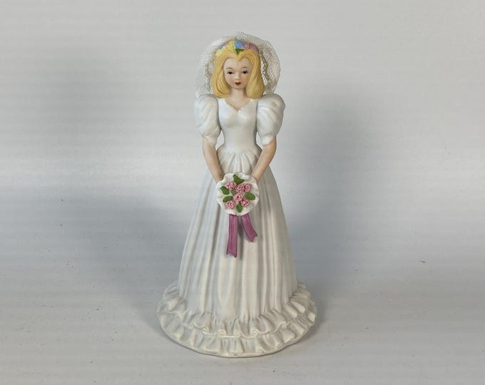 1996 Enesco ceramic bisque Bride Figurine from the "Growing Up Birthday Girls"  Figurine Series