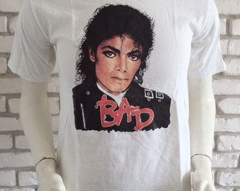 MICHAEL JACKSON Genuine TOUR T Shirt DANGEROUS 1992 Size XL WHITE Super RARE