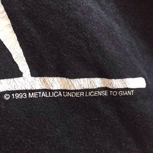 Metallica 1993 vintage metalli'fukin'ca t shirt image 3