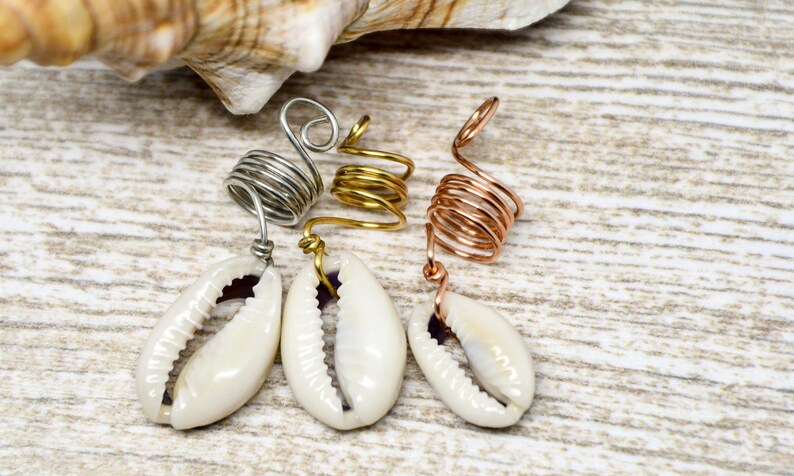 Loc Cuffs Cowrie Shell Jewelry Hair Adornments For Braids Locs Jewelry For Locs Hair Jewelry Spirals Dreadlock Beads For Braids Accessories