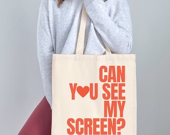 Czy widzisz mój ekran?, Humor sprzedażowy, Żart korporacyjny, Zabawny przedstawiciel handlowy, Prezent dla obsługi klienta dla współpracownika Torba z płótna bawełnianego
