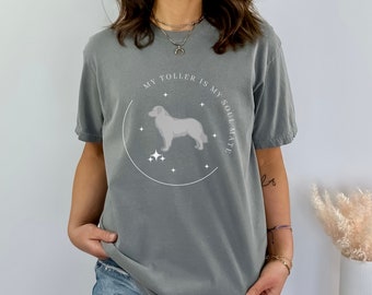 Mój Toller jest moją bratnią duszą Zabawny pies Komfort Kolory T-shirt Miłośnik psów Psia mama