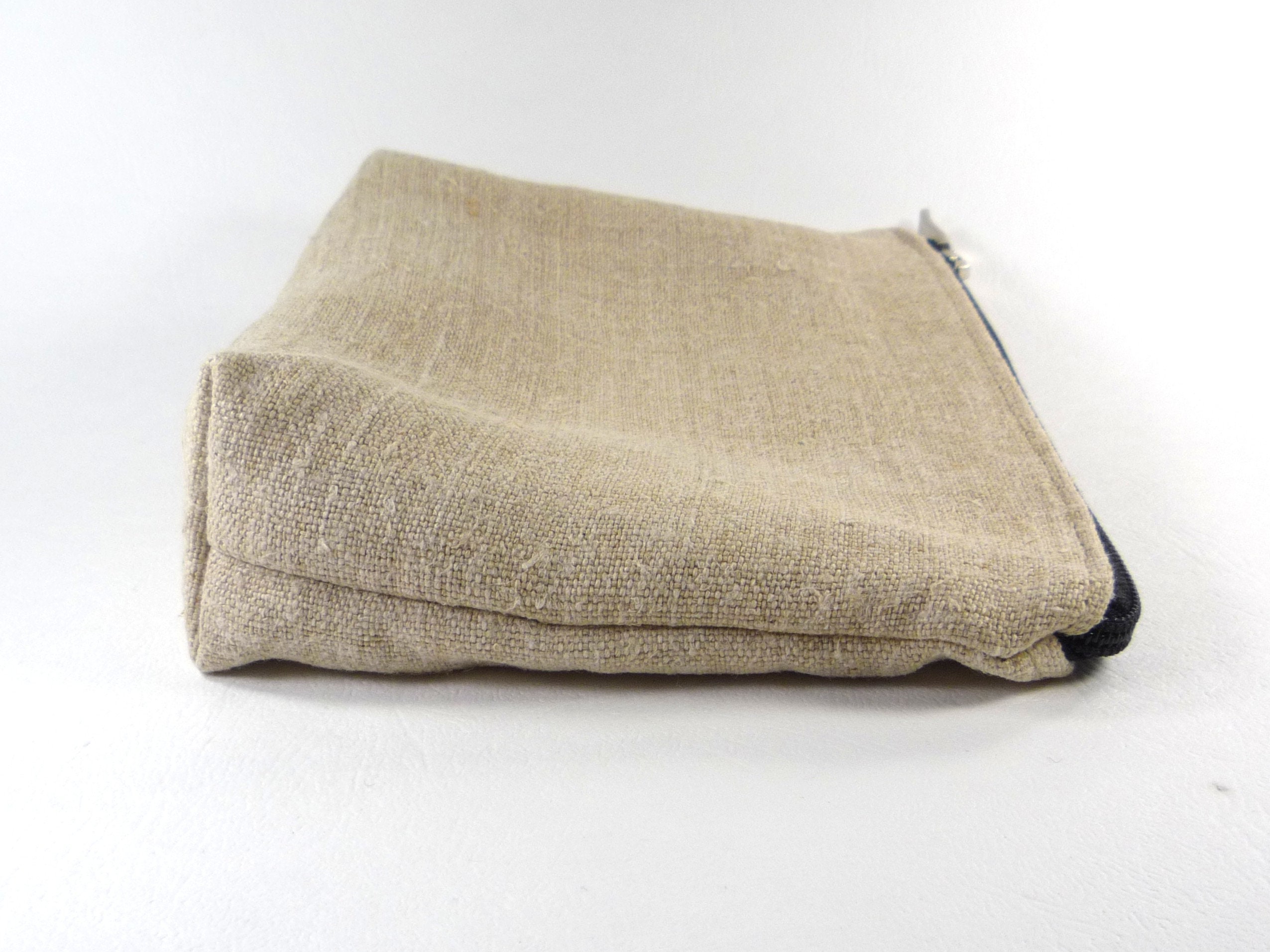 Hemp Cosmetic Bag Organic Hemp Make up Bag Vegan Travel Pouch Etsy