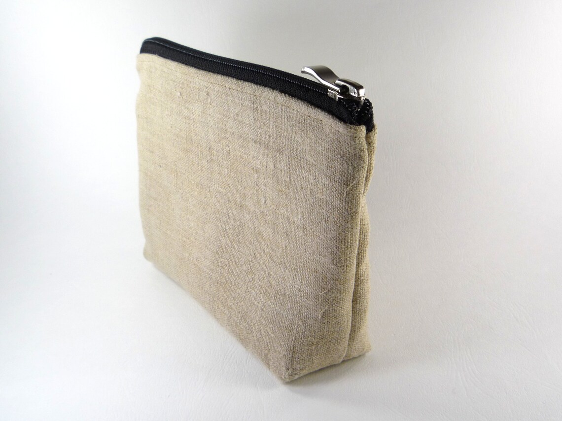 Hemp Cosmetic Bag Organic Hemp Make up Bag Vegan Travel Pouch Etsy