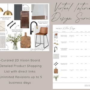 Paquete de diseño de interiores / Tablero de ideas para la cocina / Diseño virtual / Diseño electrónico / Tablero de ideas para interiores / Guía de compra de productos / Diseño del hogar