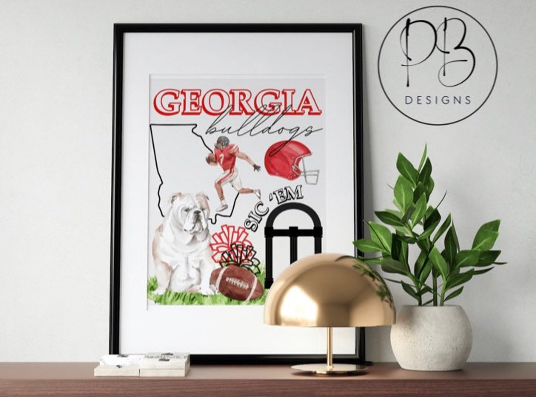 Digital Download Printable Georgia Bulldog Wall Art Design UGA - Etsy