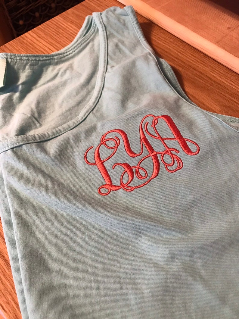 Comfort Color Tank Monogrammed Tank Comfort Etsy