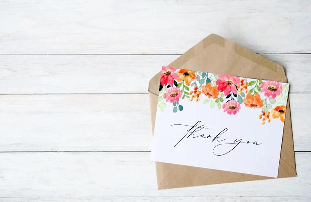 Thank You Card Floral Card Instant Download Printable Stationary ...