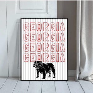 Georgia Wall Art | Printable Wall Art | Bulldog Wall Art | Dawg Wall Art | Instant Download | College Team Wall Art | Room Decor | Athens GA