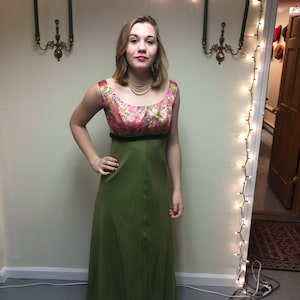 Blumen grün Vintage-Kleid