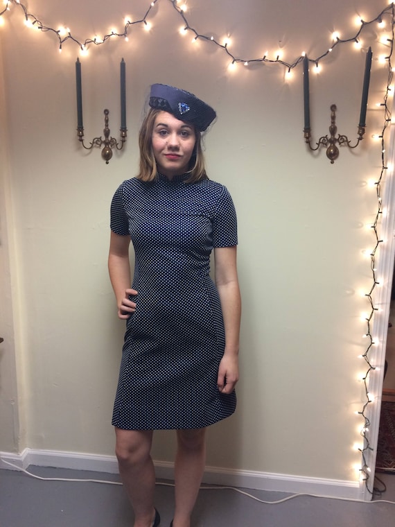 1960’s Blue polka dot dress with blazer