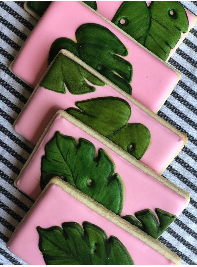Palm Leaf Tropical Cookies feautured in Nest Magazine Etsy