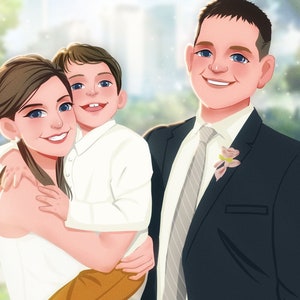 Disney Style Custom Disney Portrait from photo, Wedding, Valentines's day gift, Unique Digital Gift For New Couples, Anniversary Gift 画像 7