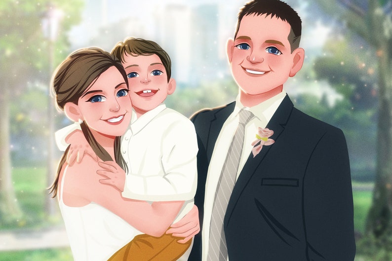 Disney Style Custom Disney Portrait from photo, Wedding, Valentines's day gift, Unique Digital Gift For New Couples, Anniversary Gift 画像 7