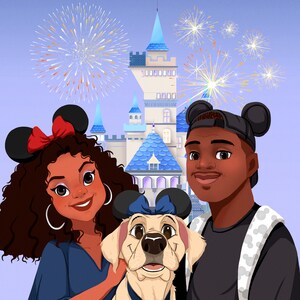 Disney Style CUSTOM Portrait from Photo, Wedding Couple Cartoon Illustration, Personalized Digital Gift, Valentine's day gift image 4