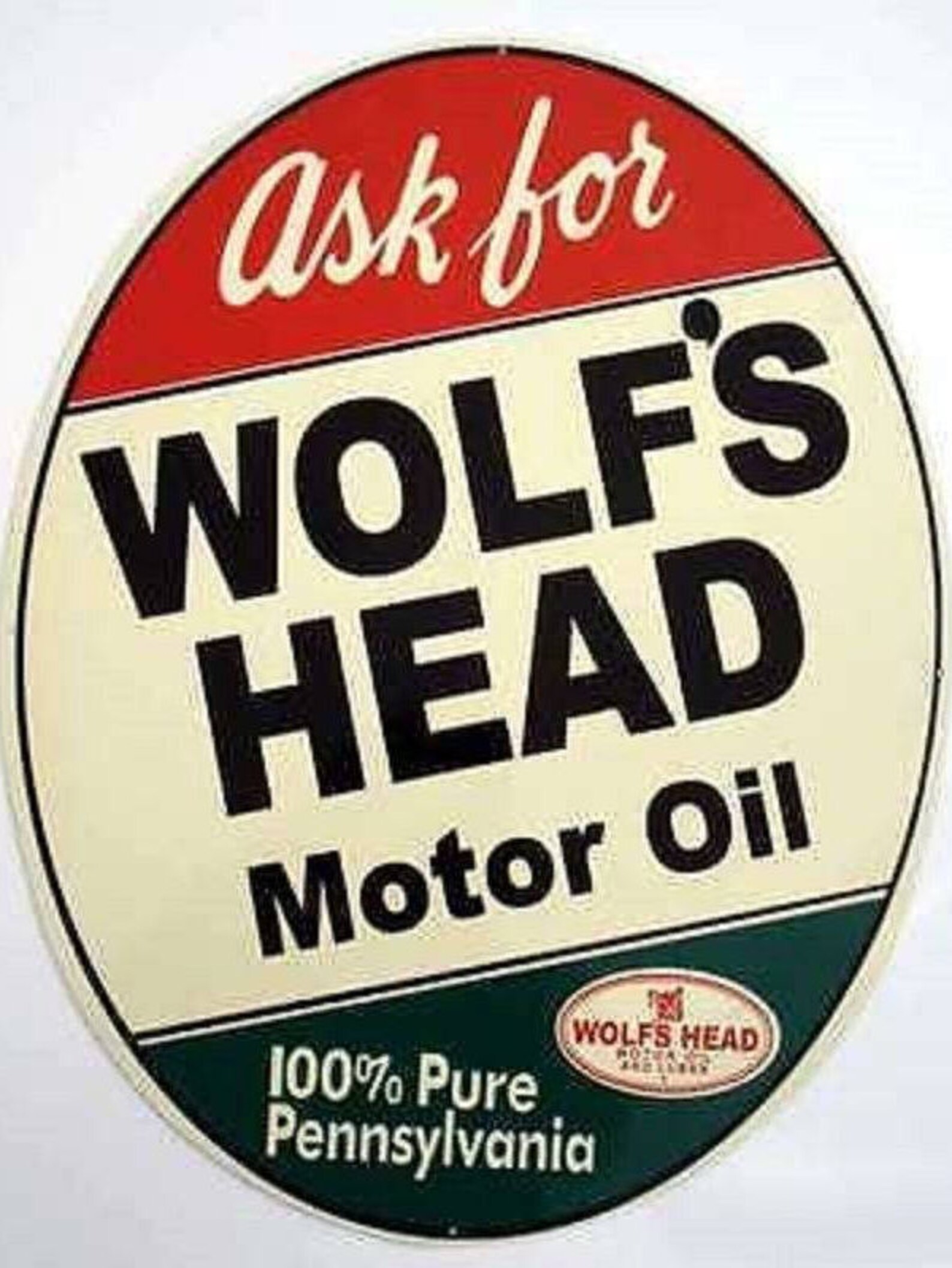 Wolf's Head Motor Oil Heavy Metal Sign Cabin Lodge Home Etsy