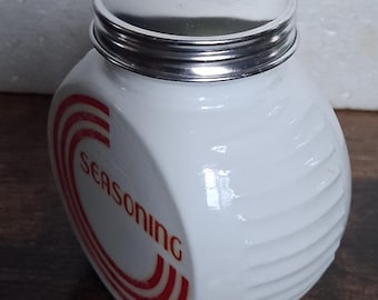 Salero de vidrio blanco de 10 cm para condimentos, ideal para la cocina, el hogar o la oficina. Regalo coleccionable.