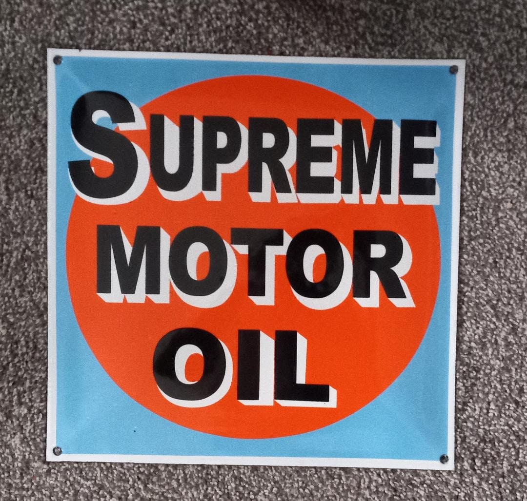 Supreme Motor Oil Dome Porcelain Sign Gas Station Cabin Home Garage ...