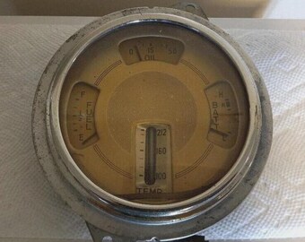 Indicador de combustible, aceite, batería y temperatura de Ford de 1939 para taller automotriz, hogar y decoración de cabañas.