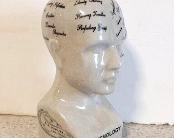 Phrenology Porcelain Head Bust 6 Inch Medical Doctor Office Home Gift