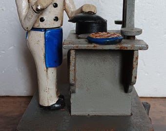 Chef Mechanische Bank Gusseisen Home Sammler Shop