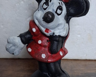 Hucha de Minnie Mouse de hierro fundido de 12 cm (4,75 pulgadas) para oficina, hogar, estudio o porche.