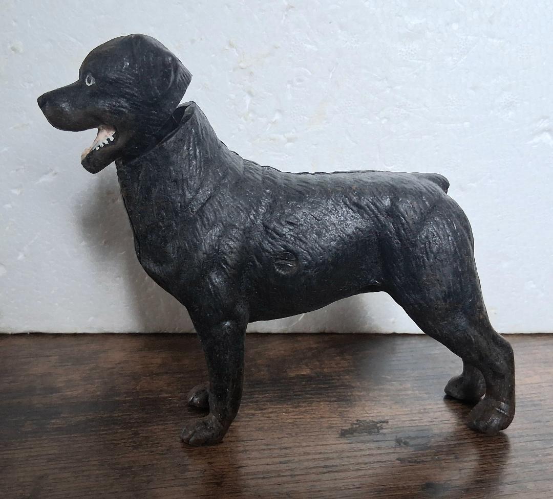 Rottweiler Dog Nodder Bank Bobble Head 7 Inch Cast Iron Heavy Home Shop ...