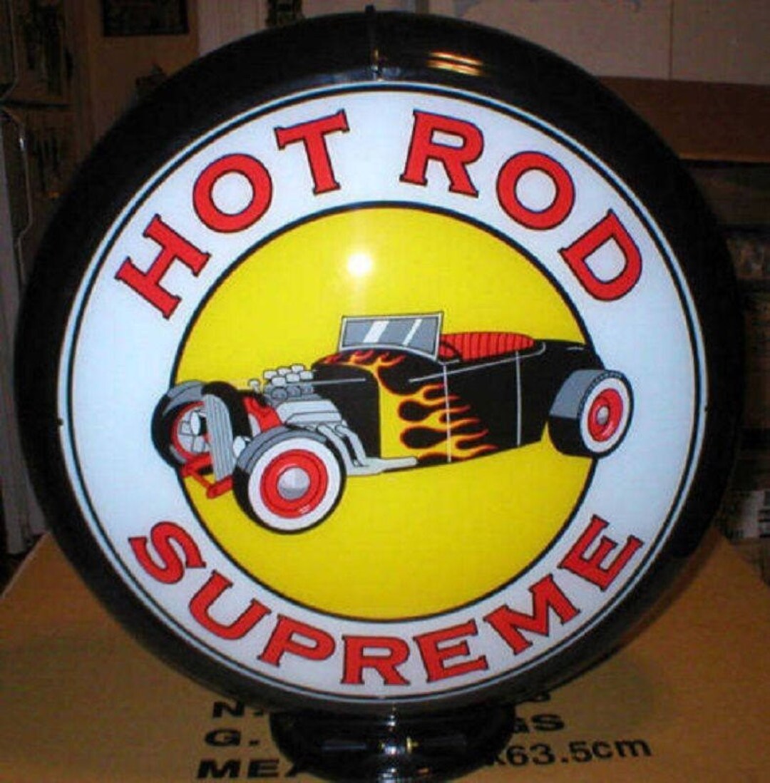 Hot Rod Supreme Gas Pump Globe Cabin Home Shop Garage Garden Oil