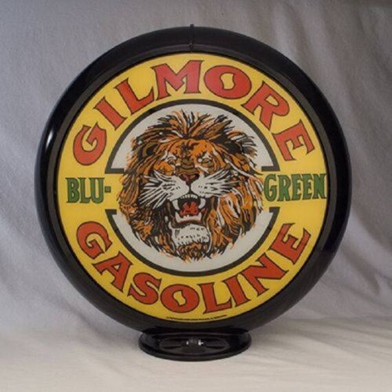 GILMORE GASOLINE GAS PUMP GLOBE SIGN GILMORE GASOLINE GAS PUMP GLOBE SIGN