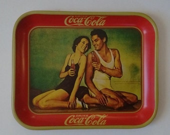 Coca Cola Tablett Maureen O&#39;Sullivan Johnny Weissmuller Sammler Cola