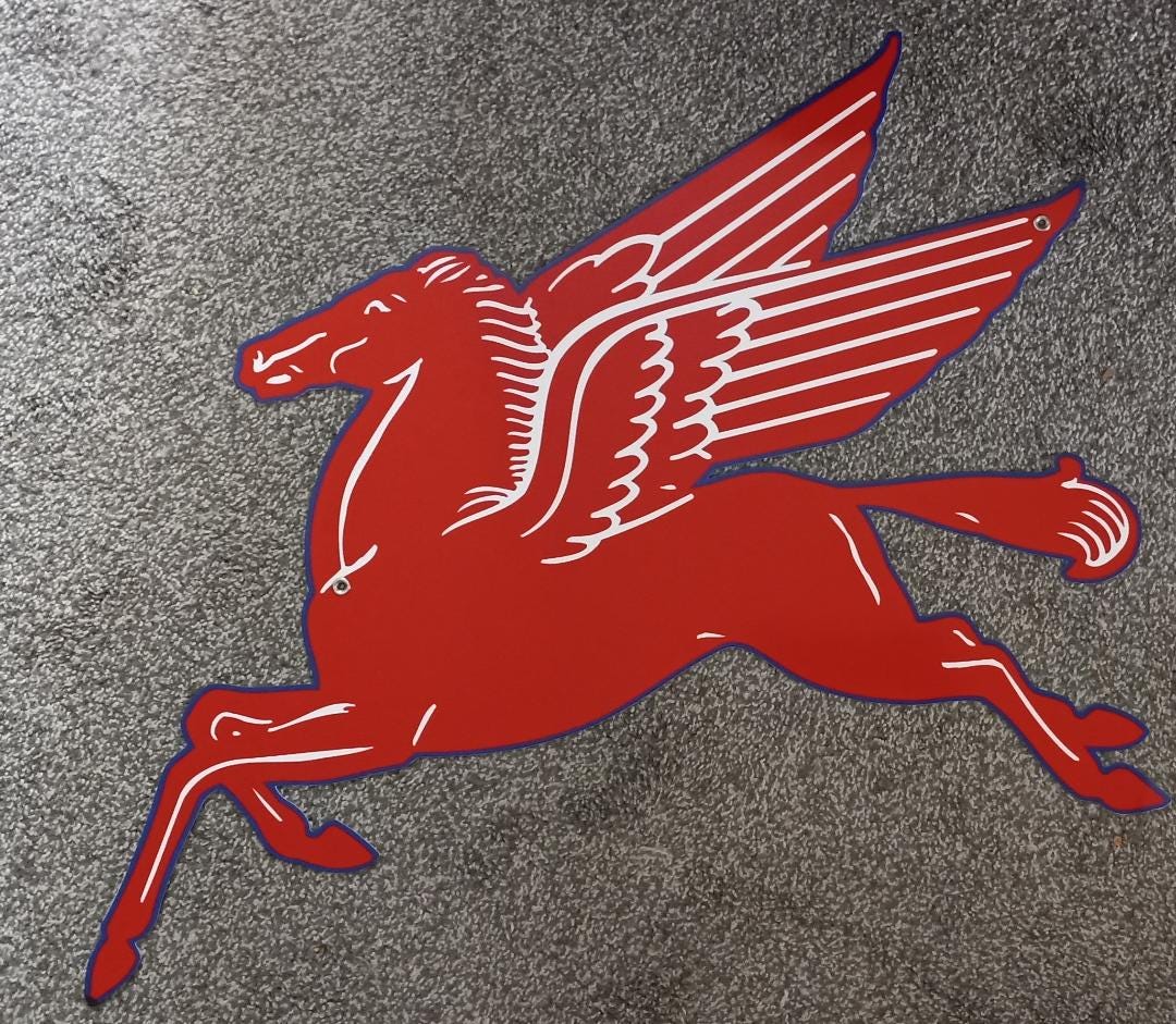 Mobil　ペガサス　旗 Mobil pegasus sign - Etsy 日本