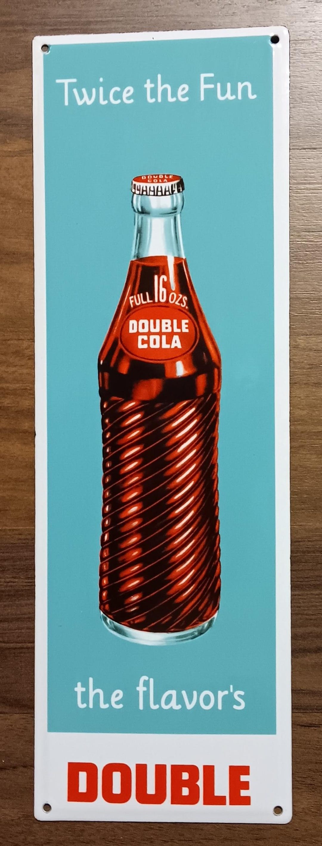 Double Cola Porcelain Sign Soda Pop Beverage Home Office Garage Shop ...
