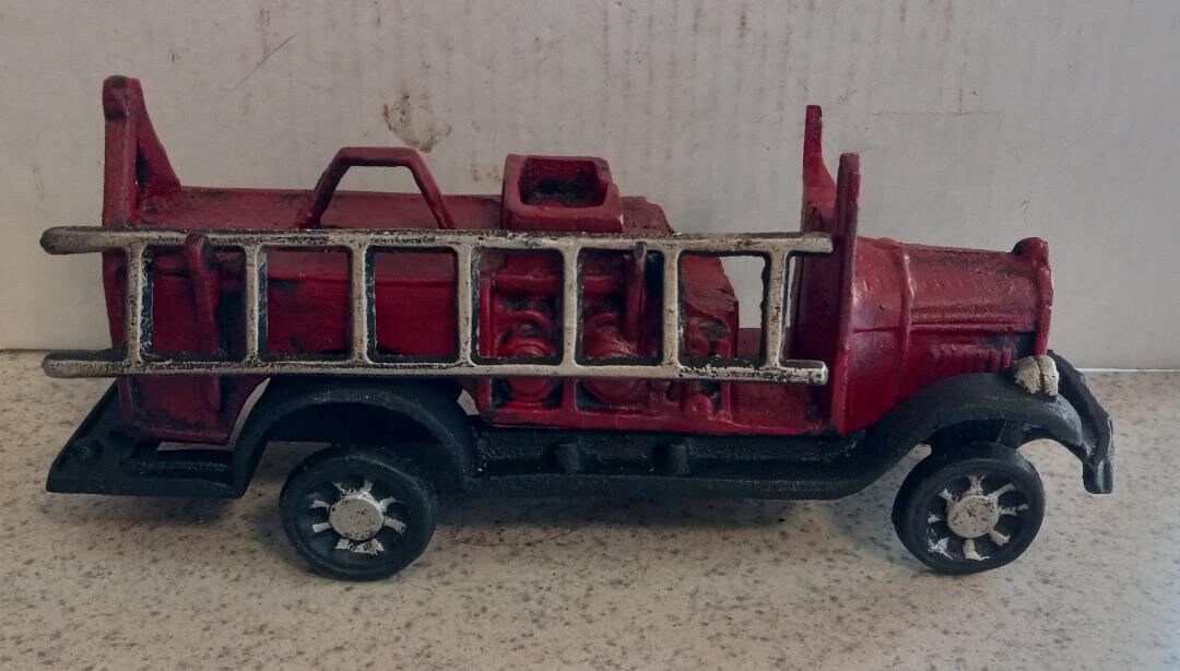 Fire Engine Cast Iron Home Collectible Shop 10 Inch - Etsy