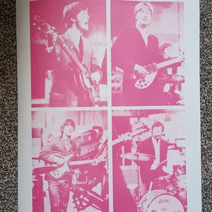 Poster Concert de Noël des Beatles 1964, papier cartonné épais