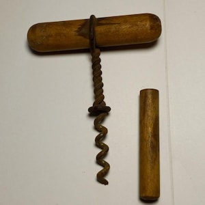 Cork Screw Original Wooden Home Office  Collectible