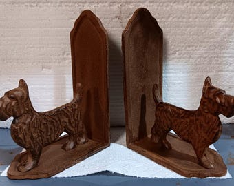 Scottie Dog Bookends  Office Cast Iron Decor Garden  Home Entryway  Man Cave