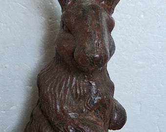 Rabbit Sitting  12.5 Inch Cast Iron Kitchen Home Office Yard Decor