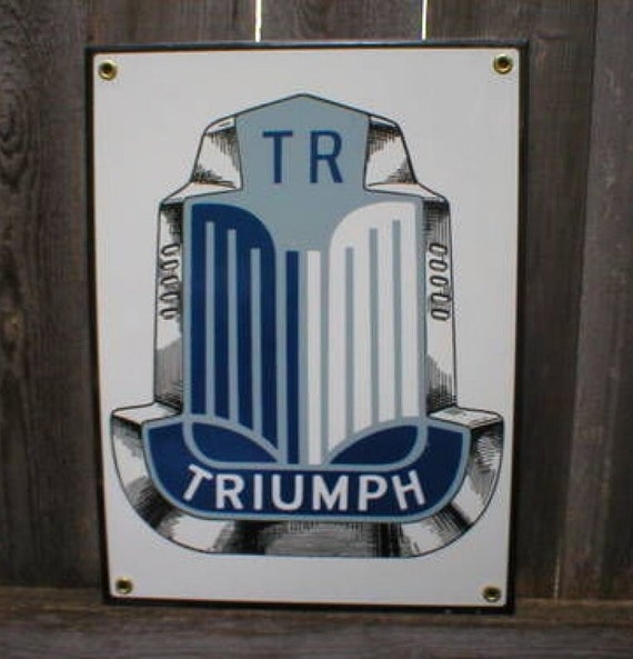 Triumph Porcelain Sign Service Home Office Garage Shop Bar Decor