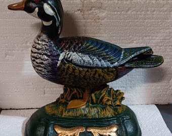 Duck Door Stop 9 Inch Cast Iron Home Entryway  Garage Shop Office Decor