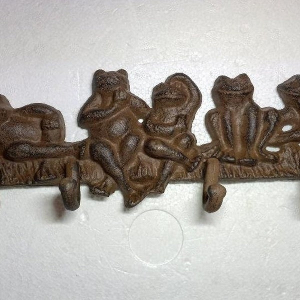 Frogs Rack Hooks  Cast Iron Home Office Shop Decor