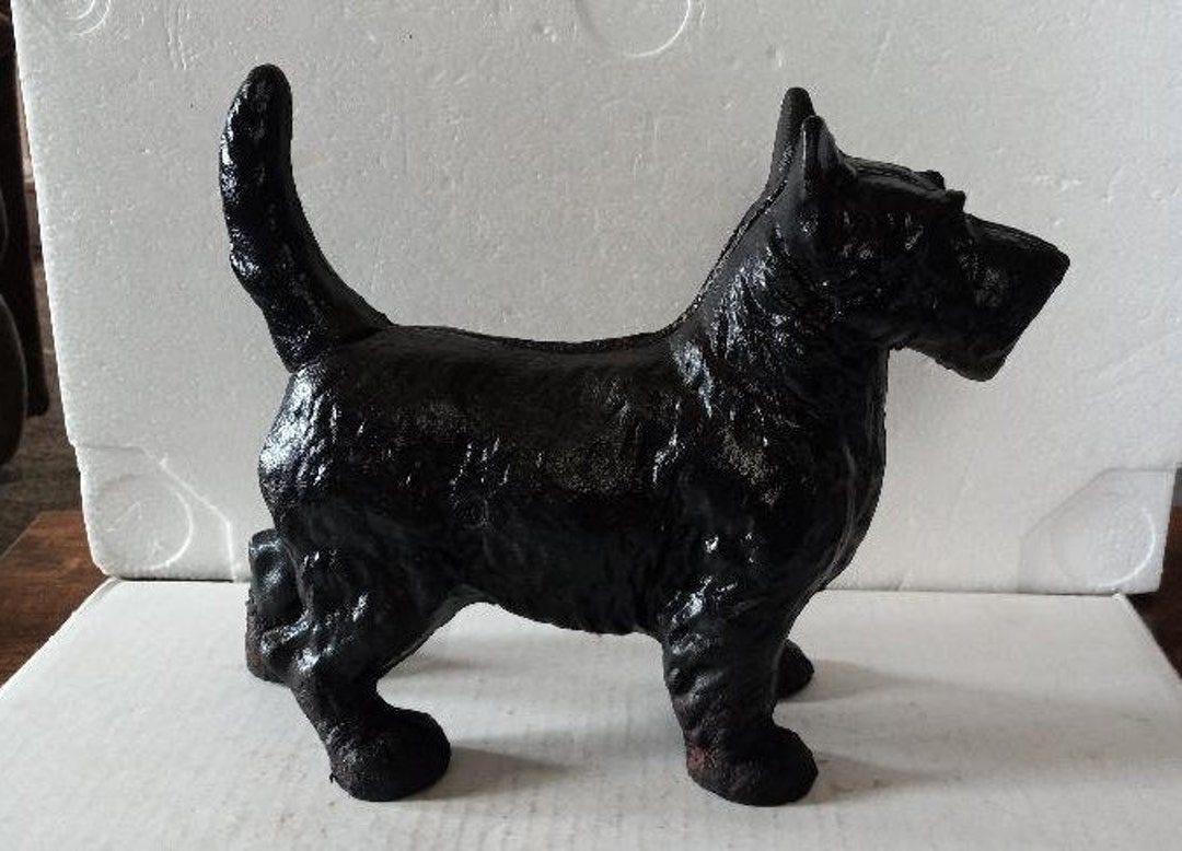 Scottie Dog Doorstop Cast Iron 10 Inch Home Collectible Garage Etsy