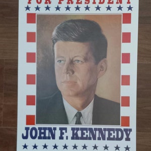 Poster John F. Kennedy, papier cartonné épais 14 x 22
