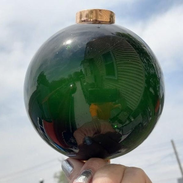 Boule de paratonnerre en verre vert maison toit de jardin cabane boutique décoration de grange