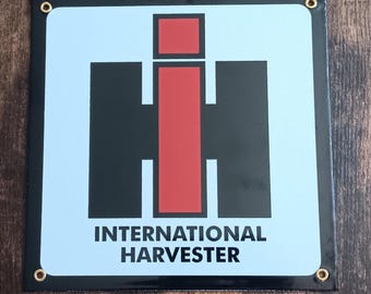 IH International Harvester Porcelain Sign Home Office Garage Shop Bar Decor