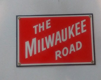 The Milwaukee Road Porcelain RR  Sign  Shop Home Office Garage Wall Decor