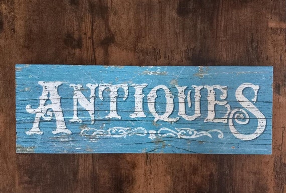 ANTIQUES Wood Sign Home Office Garage Shop Decor - Etsy