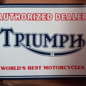Triumph Dealer Porcelain Sign Service Home Office Garage Shop Bar Decor