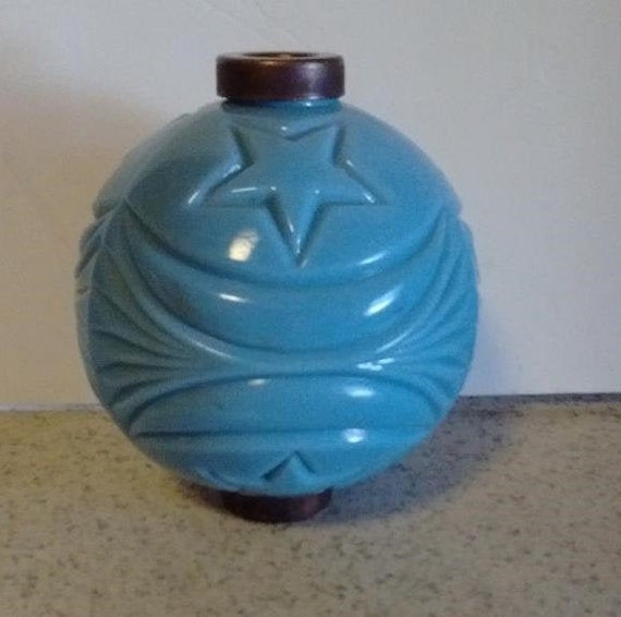 Blue Glass Lightning Rod Ball Roof Home Cabin Decor