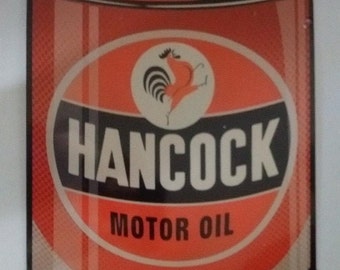 Hancock Gasoline Motor Oil Horloge Ajouter Votre Nom et fera un beau cadeau.