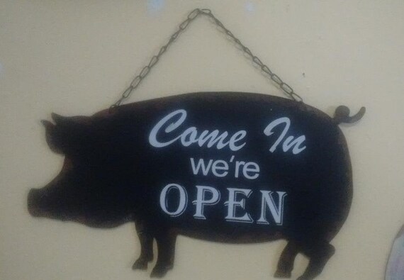 Pig Open Closed Metal Sign Kitchen Store Restaurant Bar Home - Etsy